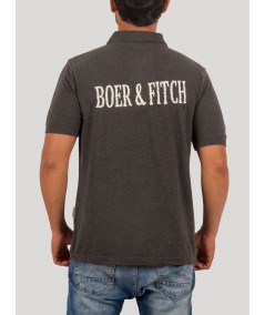 Charcoal Melange Embroidery Polo T-Shirt for Men – Classic Style by Boer and Fitch