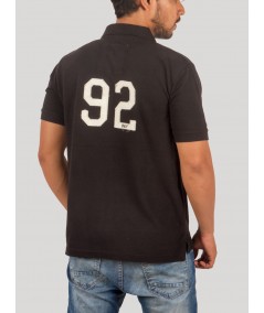 Black 92 Print Polo T-Shirt for Men – Casual Graphic Polo by Boer and Fitch