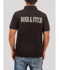 Black Embroidery Polo T-Shirt for Men – Stylish Cotton Polo by Boer and Fitch