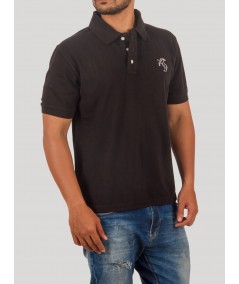 Black Embroidery Polo Tshirt