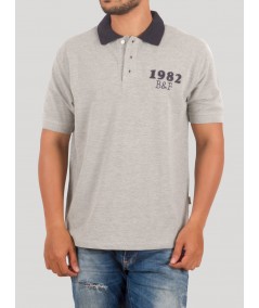 Navy Collared Grey Polo T-Shirt – Premium Cotton by Boer & Fitch