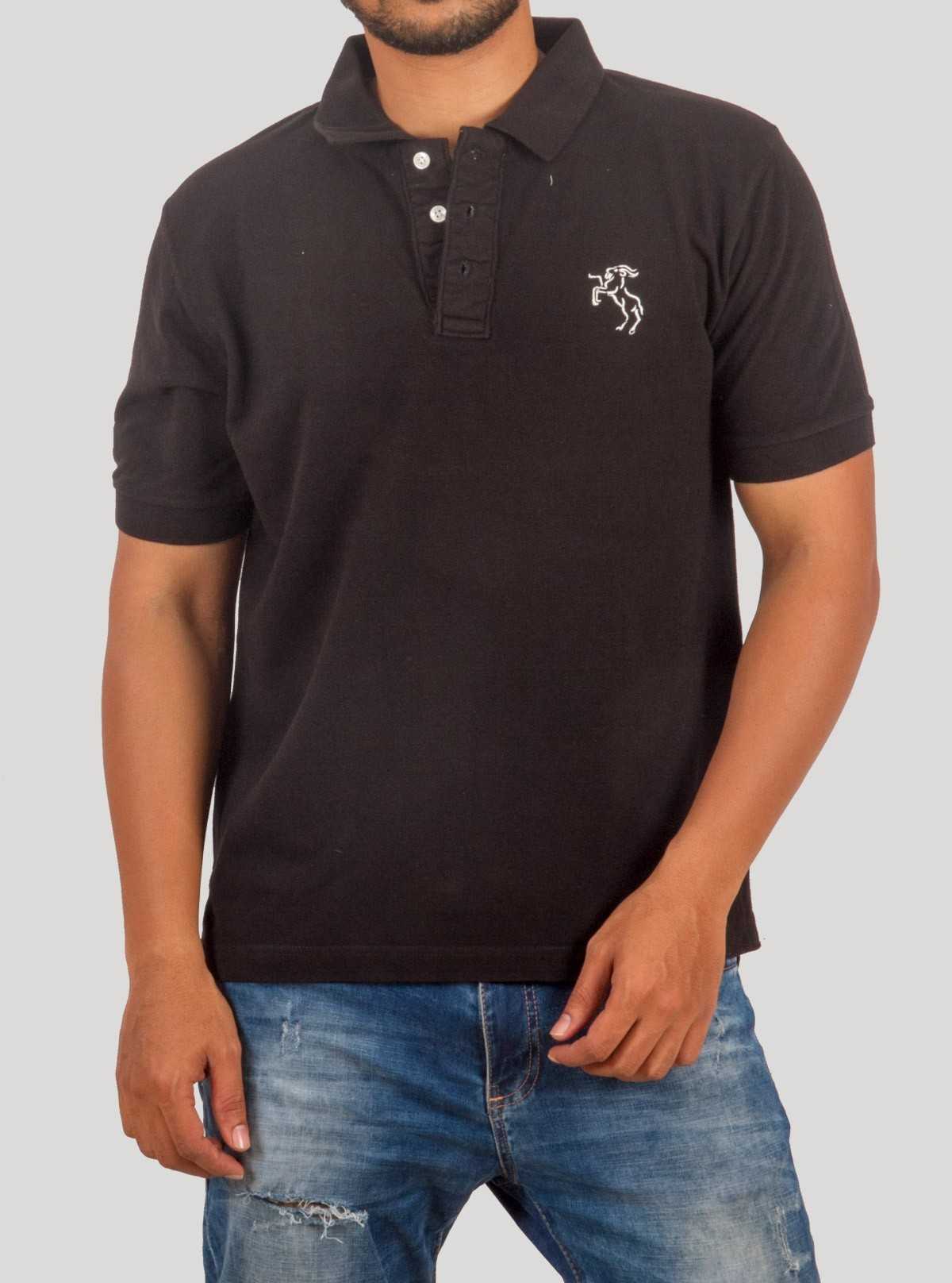 Men’s Black Pique Cotton Polo T-Shirt – Classic Casual Wear by Boer and Fitch