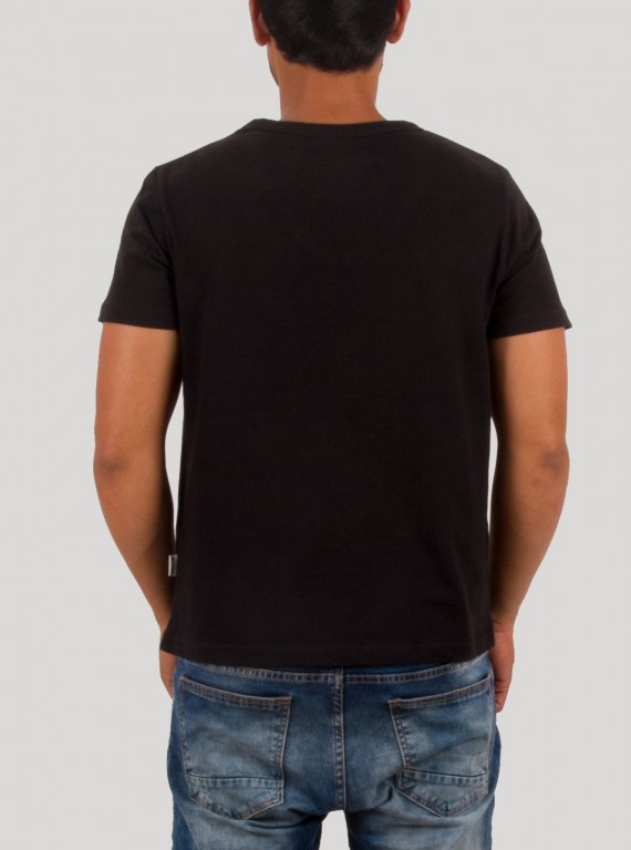 Black Wide V Neck TShirt