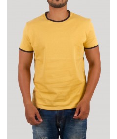 Mustard Round Neck T-Shirt for Men – Casual Cotton Tee by Boer and Fitch