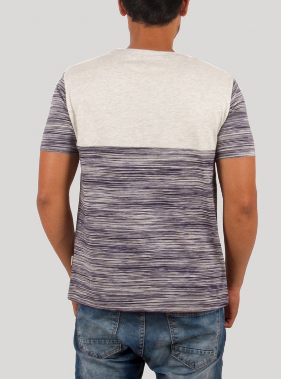 Ecru Pin Stripe Crew Neck TShirt
