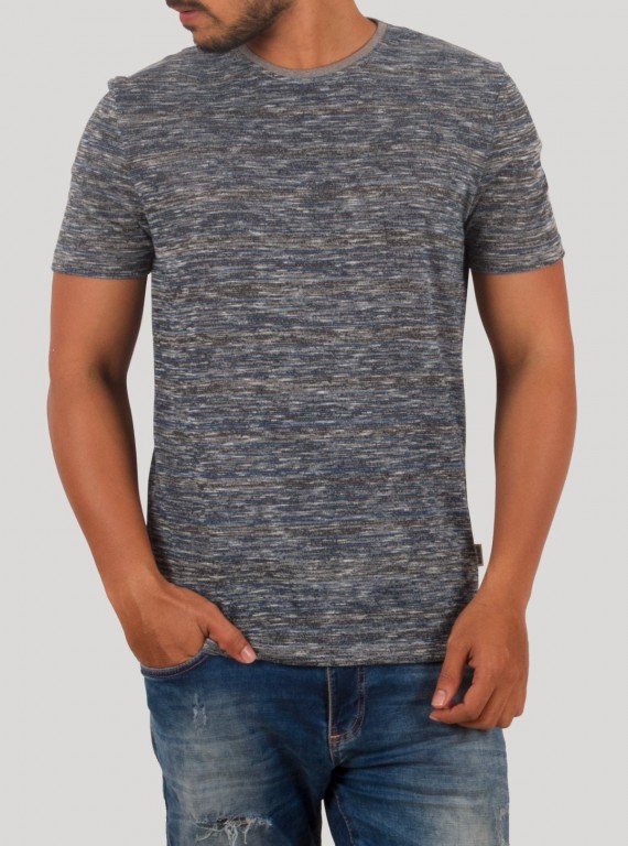 Blue Melange Fancy Knit T-Shirt for Men – Boer and Fitch