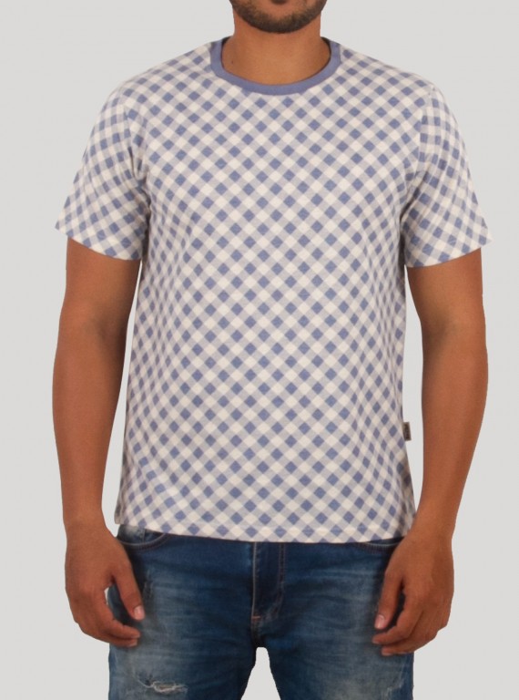 Symmetrical Graphic Printed Grey Round Neck T-Shirt for Men – Boer and Fitch