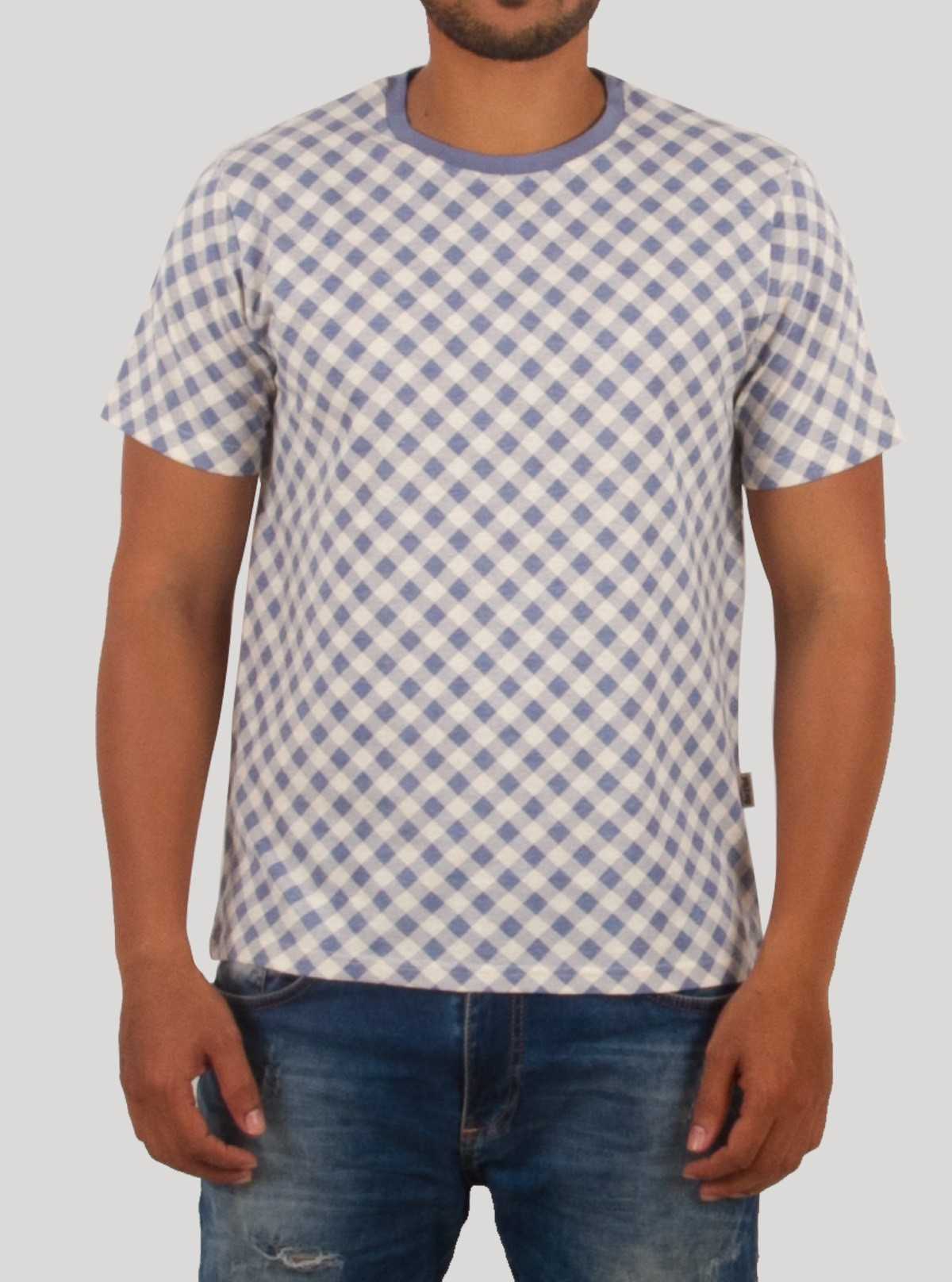 Symmetrical Graphic Printed Grey Round Neck T-Shirt for Men – Boer and Fitch
