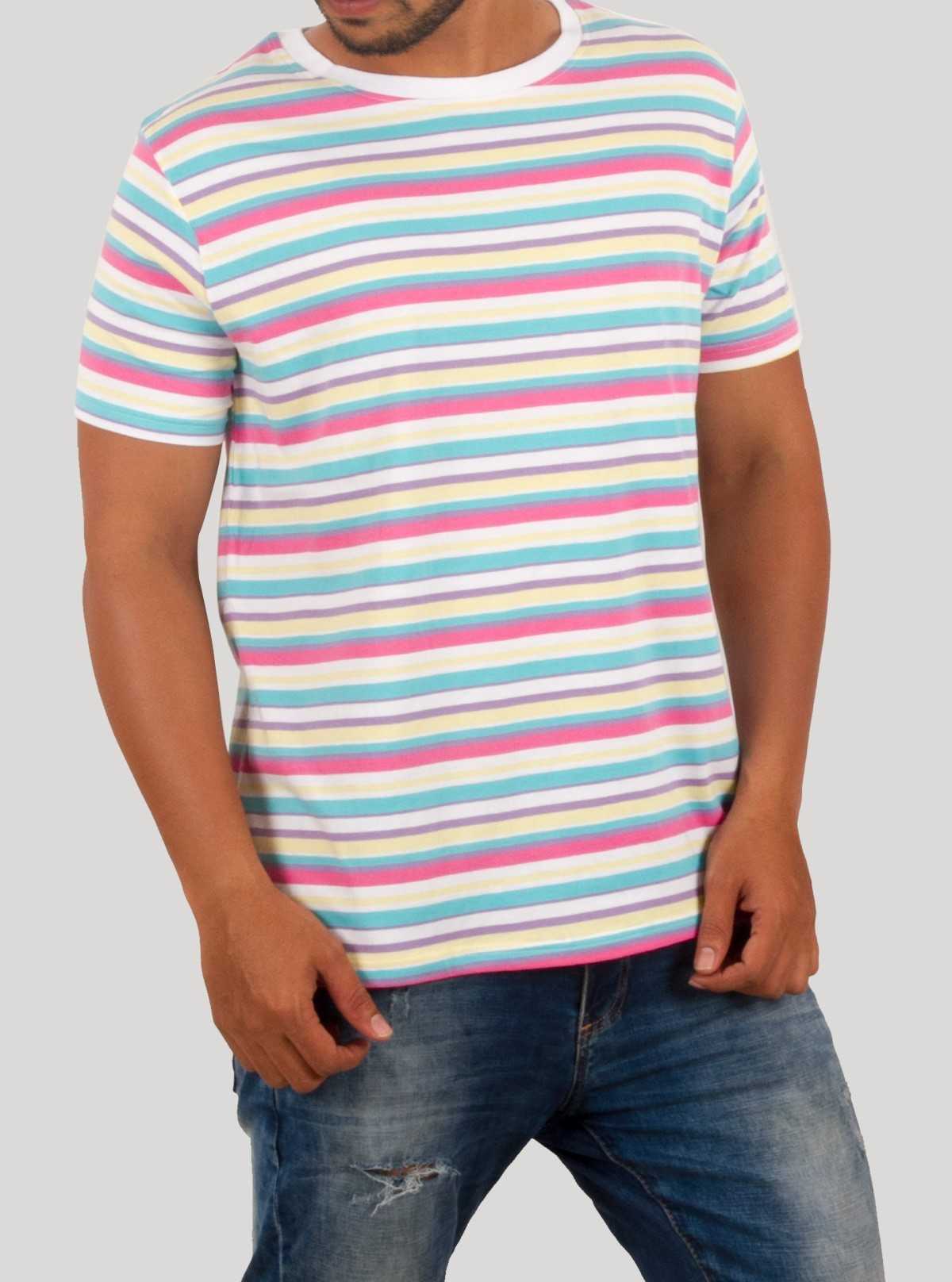 Elegant Multicolor Striped T-Shirt for Men – Boer and Fitch