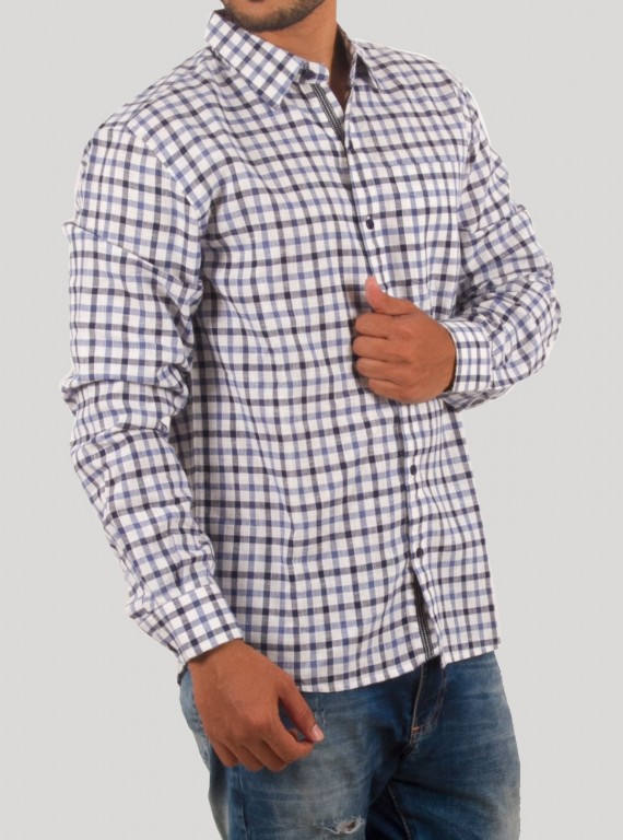 White Multi-Check Long Sleeve Casual Shirt for Men – Boer and Fitch