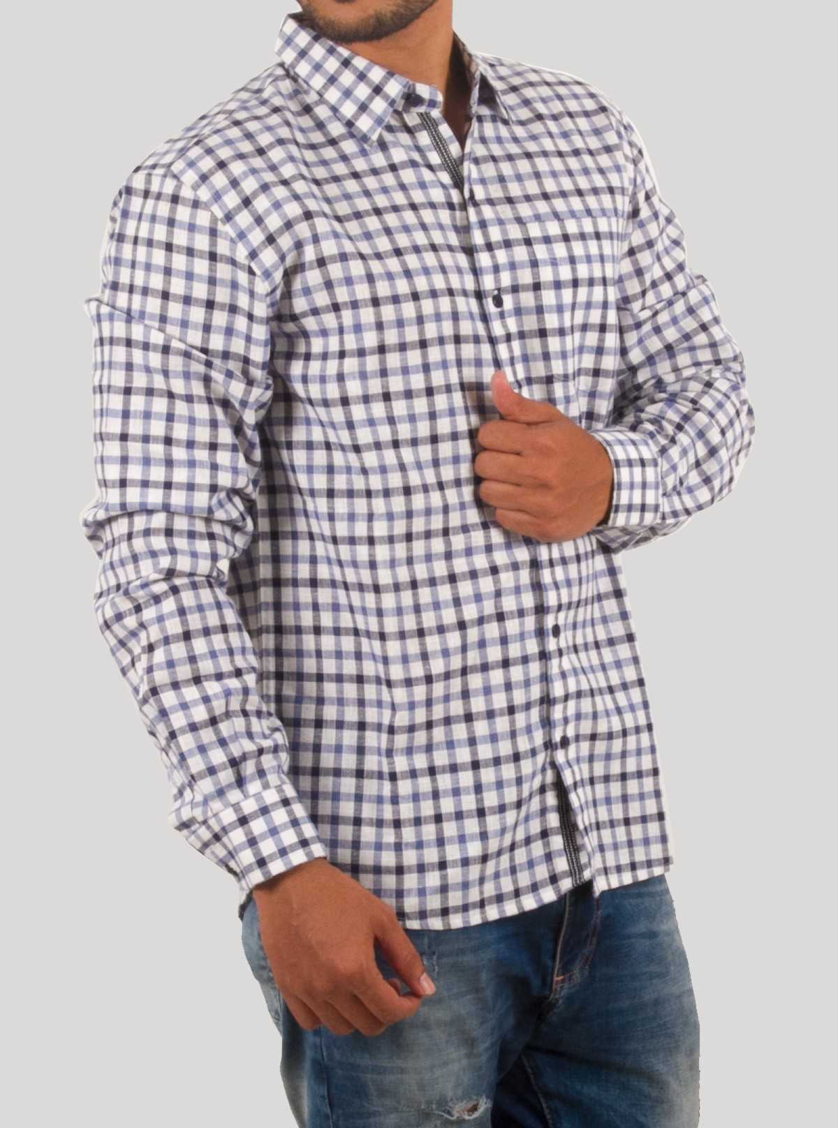 White Multi-Check Long Sleeve Casual Shirt for Men – Boer and Fitch