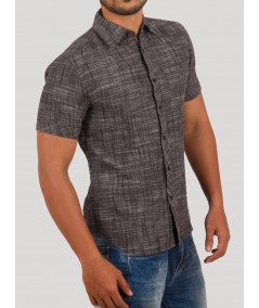 Blended Black Half Sleeve Shirt for Men – Casual Cotton Shirt by Boer and Fitch