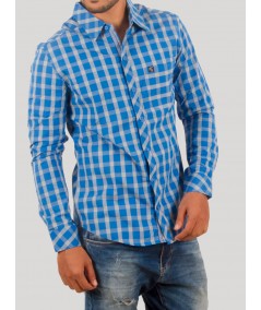 Royal Blue Checked Long Sleeve Shirt for Men – Boer and Fitch