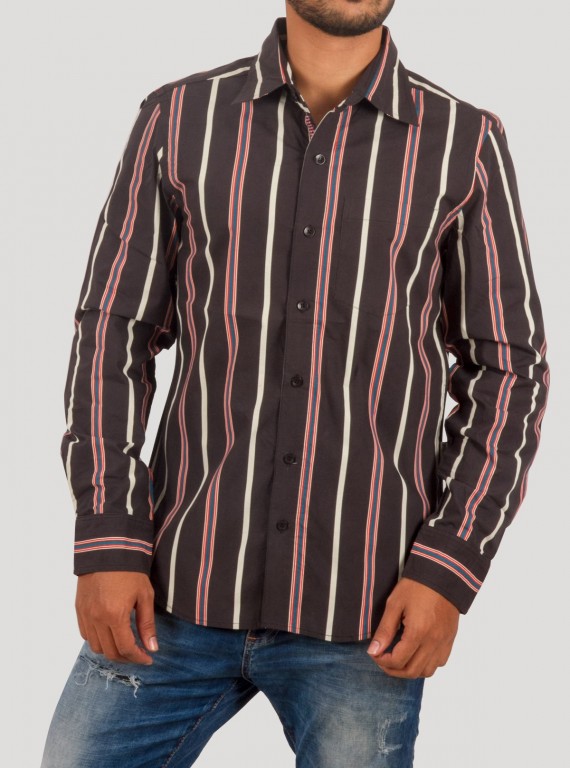 Black Striped Casual Long Sleeve Shirt for Men – Boer and Fitch