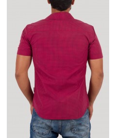 Red checkered short sleeve shirt