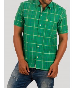 Elegant Green Checked Half Sleeve Casual Shirt for Men – Boer and Fitch