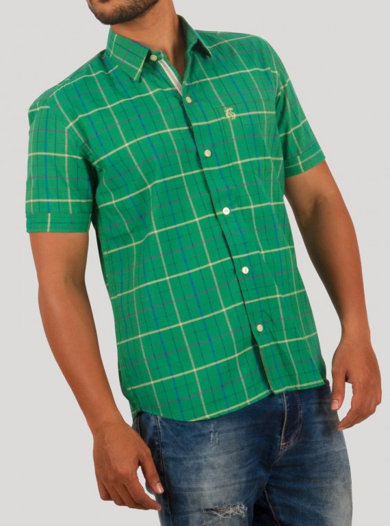 Checks green casual Shirt