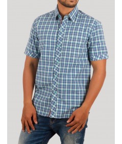 Tinted Blue Checked Half Sleeve Casual Shirt for Men – Boer and Fitch