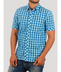 Blue Checked Half Sleeve Casual Shirt for Men – Boer and Fitch