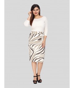 Women's Zebra Print Cotton Skirt – Bold Monochrome Fashion Statement