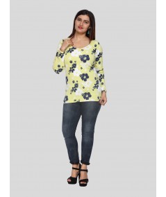 Yellow Floral Print Top E