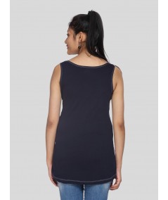 Sleeveless White Printed Top