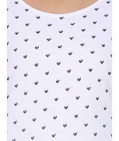 Sleeveless White Printed Top