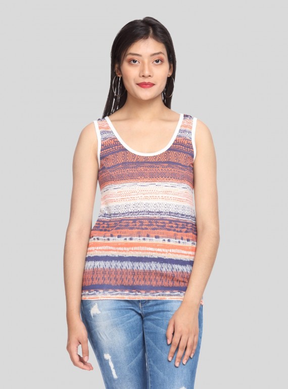 Women’s Abstract Print Sleeveless Top – Boer and Fitch