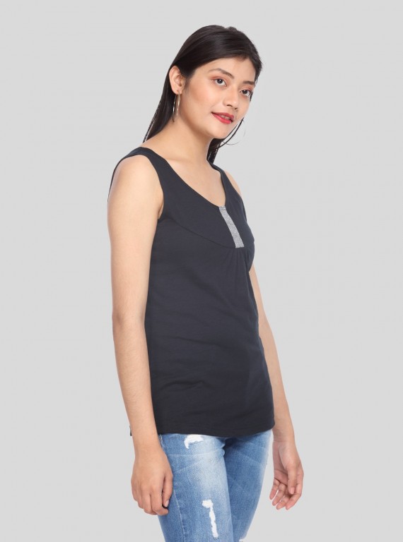 Sleeveless Black Top