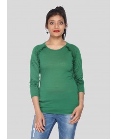 Women’s Green Viscose Knit Long Sleeve Top – Elegant & Lightweight by Boer & Fitch