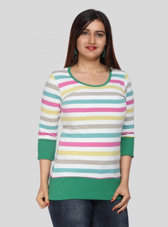 Green Waist Rib Top