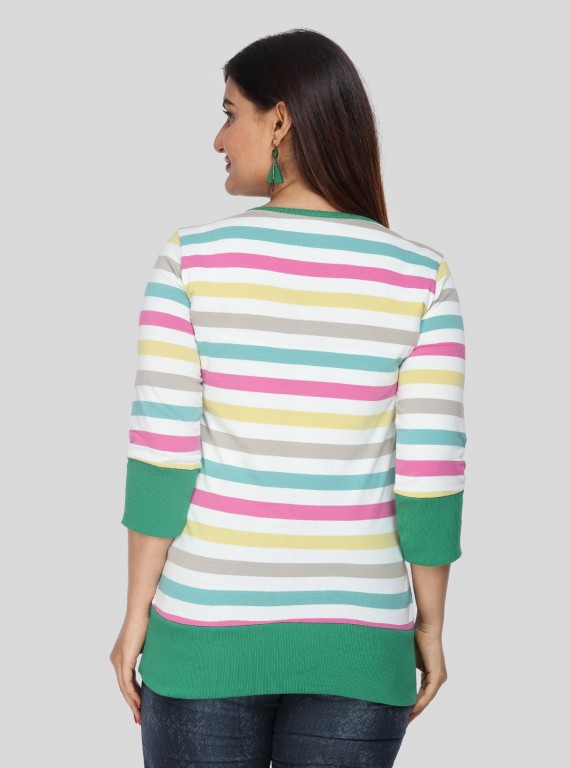 Green Waist Rib Top