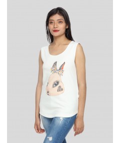 Rabbit Print Womens Top