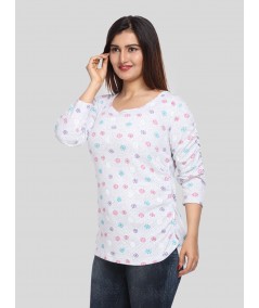 Melange Printed Womens Pleated Top