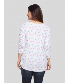 Melange Printed Womens Pleated Top