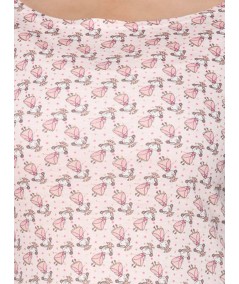 Pink Glitter Printed Neck Top