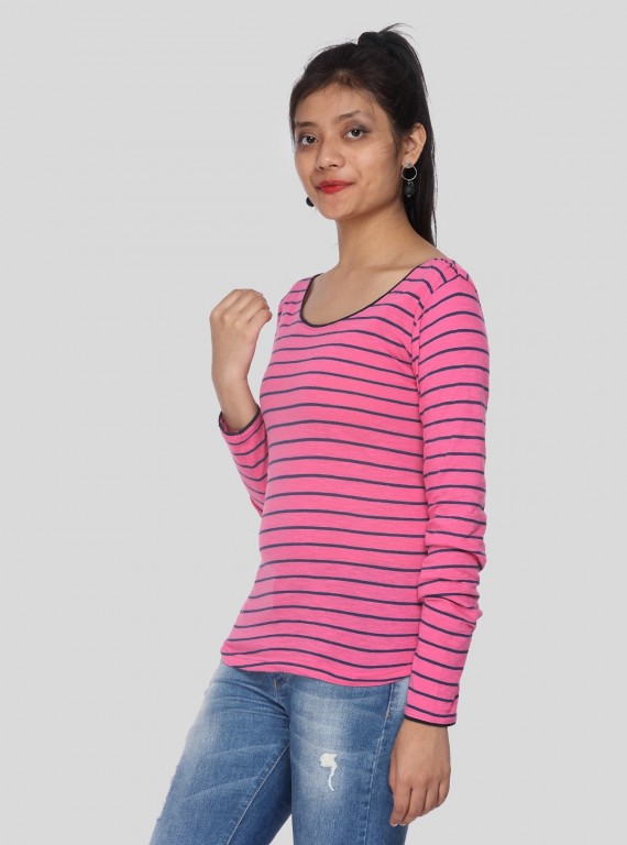 Fushia Stripped Top