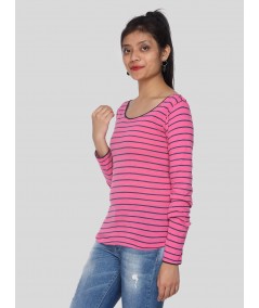 Fushia Stripped Top