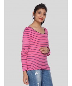 Fushia Stripped Top