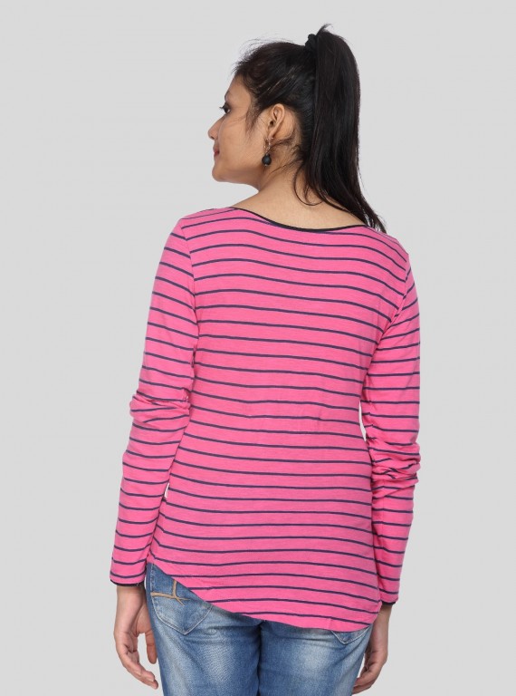 Fushia Stripped Top