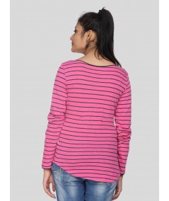 Fushia Stripped Top