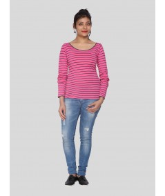 Fushia Stripped Top