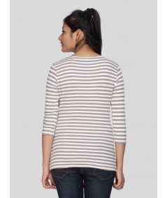 Women Brown Stripe TShirt 