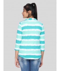 Green Tir & Dye Roll on Neck Top
