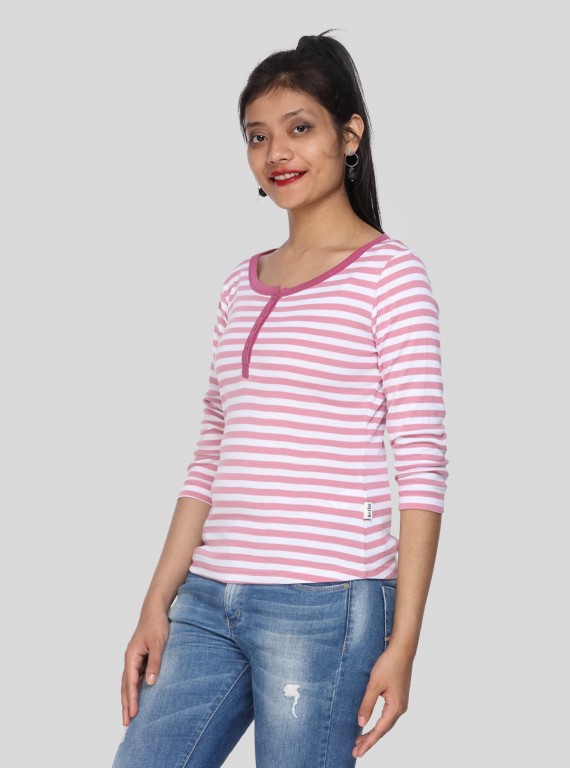 Fuschia Feeder Stripe Women's Top