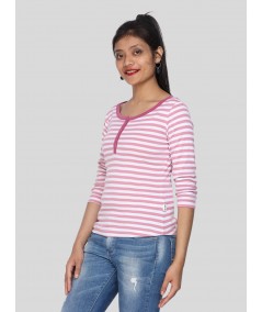 Fuschia Feeder Stripe Women's Top