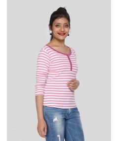 Fuschia Feeder Stripe Women's Top