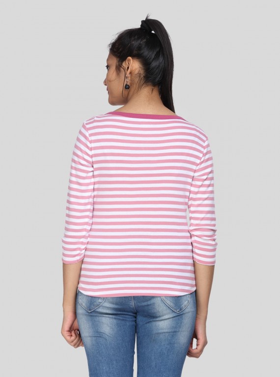 Fuschia Feeder Stripe Women's Top
