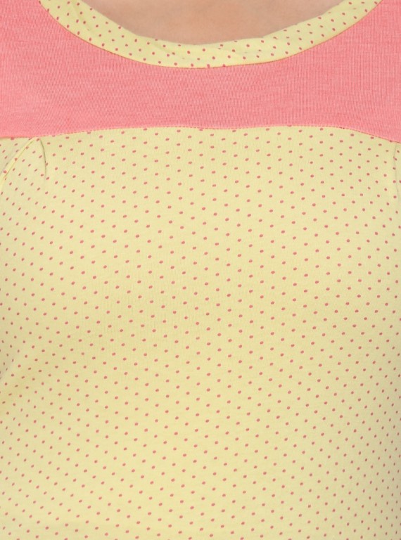 Salmon Dotted Cut & Sew Womens Top