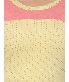 Salmon Dotted Cut & Sew Womens Top